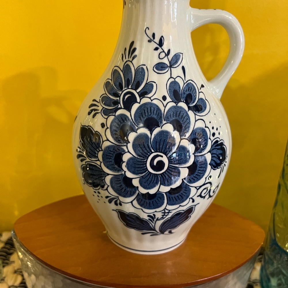Delft Hand Painted jug - made in Holland - 1943/17 - 7” Tall